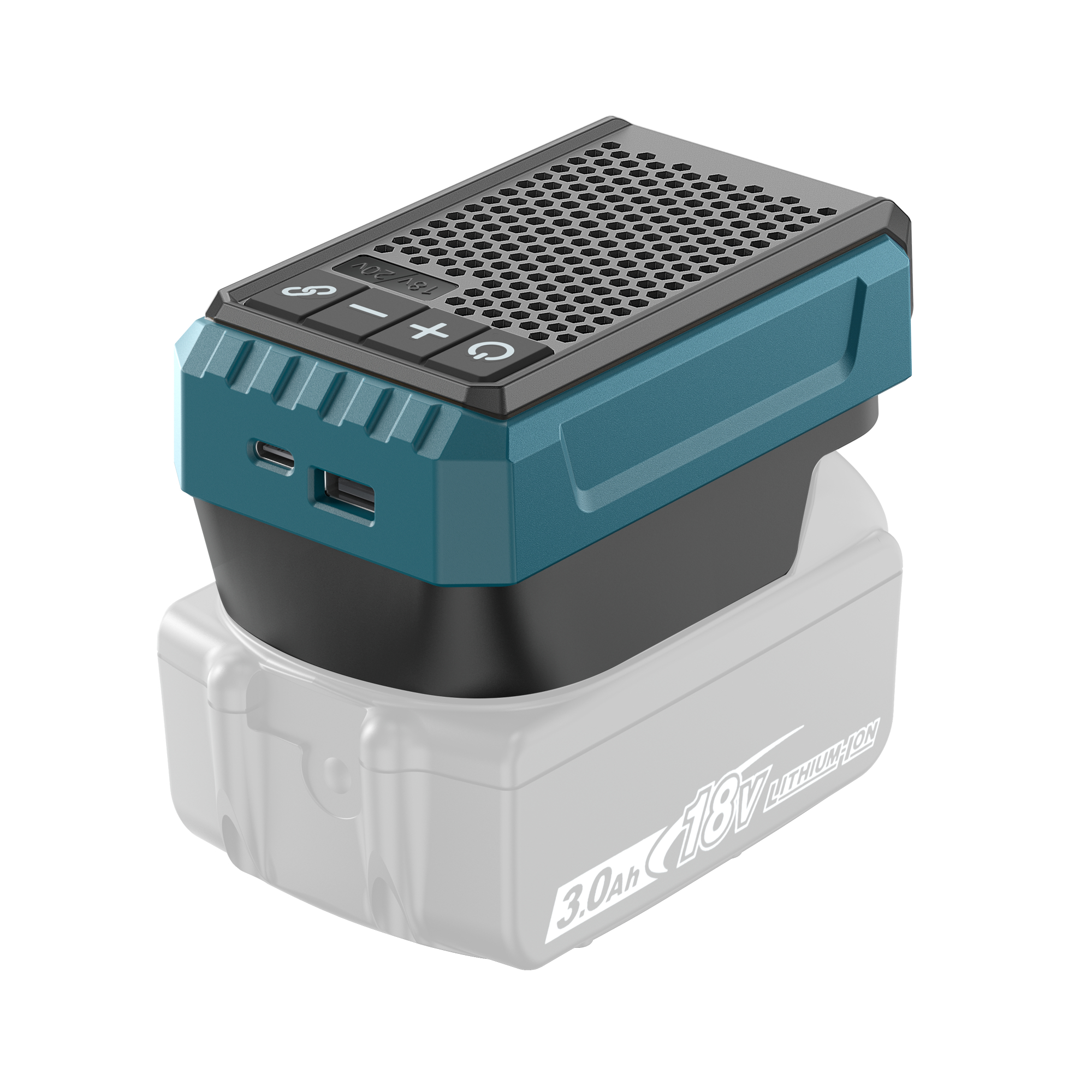 18V/20V tool Bluetooth Speaker, Durable for Constructionsite, Lasts 60H with 20V4A battery