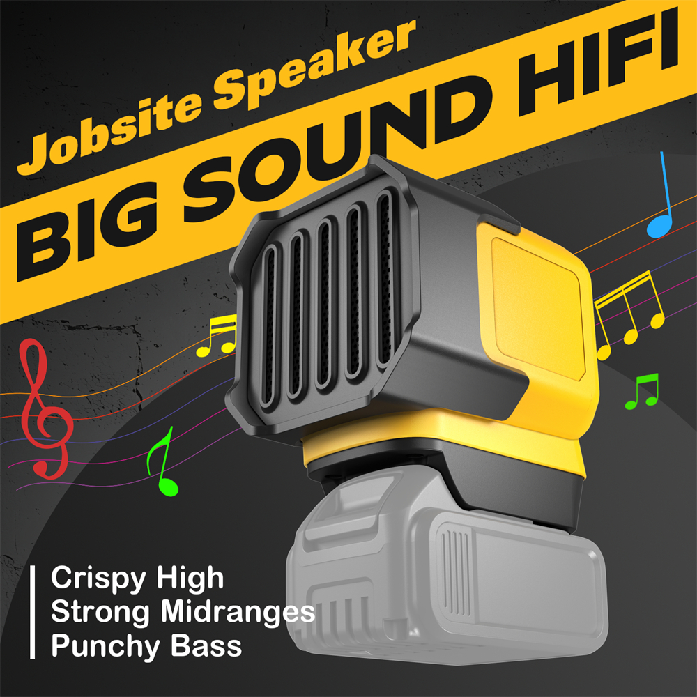 Auracast 18V 20V Power Tool Battery Bluetooth Speaker Compatible with DeWalt / Milwaukee / Makita / Bosch / Metabo Battery