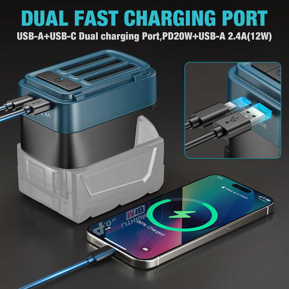 Auracast 18V 20V Power Tools Combo Kit Bluetooth Speaker Compatible with Liangye/Liangming/Puly/Jinyan/Geemay Battery